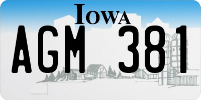 IA license plate AGM381