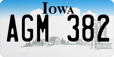 IA license plate AGM382