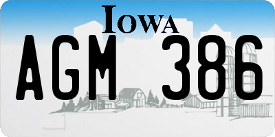 IA license plate AGM386