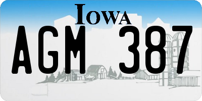 IA license plate AGM387
