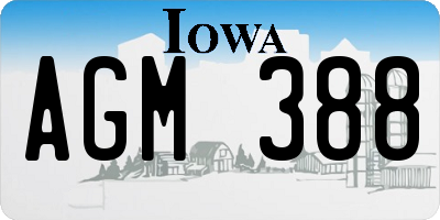 IA license plate AGM388