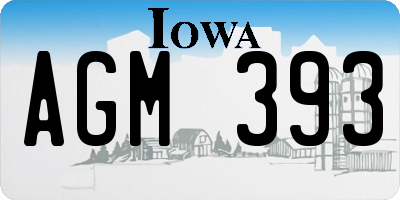 IA license plate AGM393