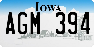 IA license plate AGM394
