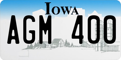 IA license plate AGM400