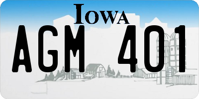 IA license plate AGM401