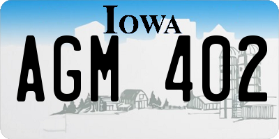 IA license plate AGM402