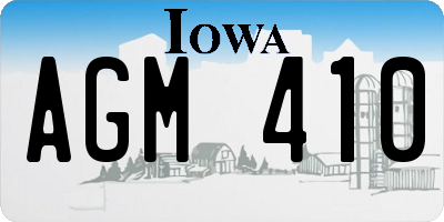 IA license plate AGM410