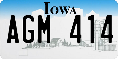 IA license plate AGM414