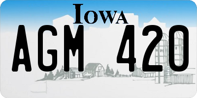 IA license plate AGM420
