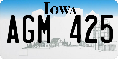 IA license plate AGM425