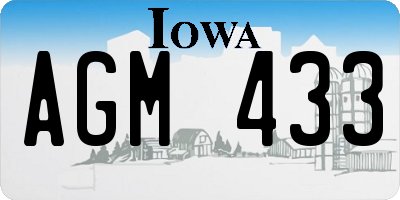 IA license plate AGM433