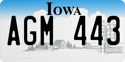 IA license plate AGM443