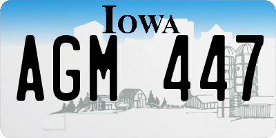 IA license plate AGM447