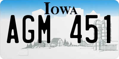 IA license plate AGM451