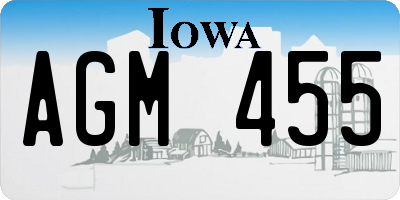 IA license plate AGM455
