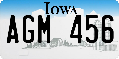 IA license plate AGM456