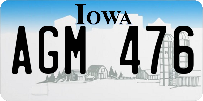 IA license plate AGM476