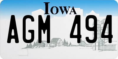 IA license plate AGM494