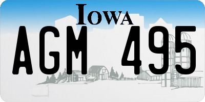 IA license plate AGM495