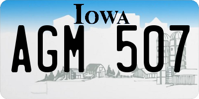 IA license plate AGM507