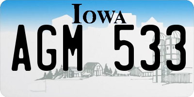IA license plate AGM533