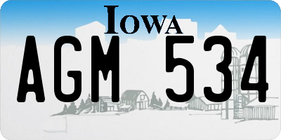 IA license plate AGM534