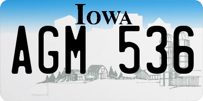 IA license plate AGM536