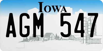 IA license plate AGM547