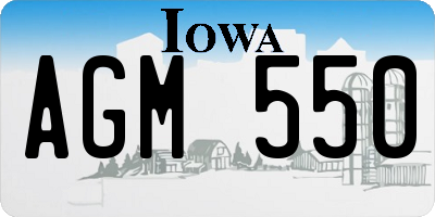 IA license plate AGM550