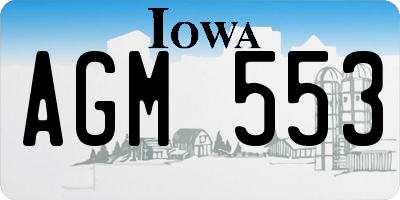 IA license plate AGM553