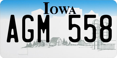 IA license plate AGM558