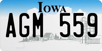 IA license plate AGM559