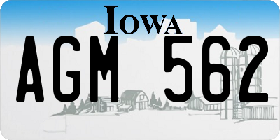 IA license plate AGM562