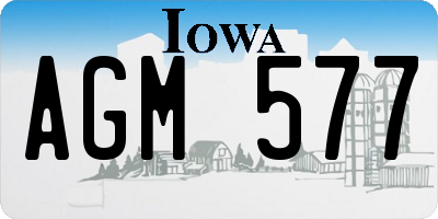 IA license plate AGM577