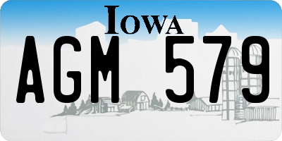 IA license plate AGM579
