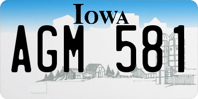 IA license plate AGM581