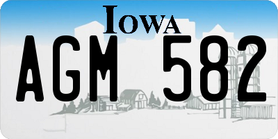 IA license plate AGM582