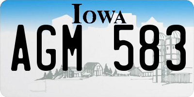 IA license plate AGM583