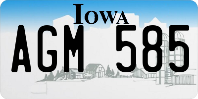 IA license plate AGM585