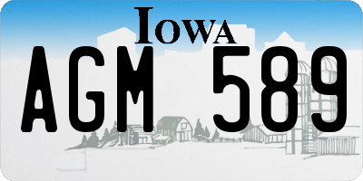 IA license plate AGM589
