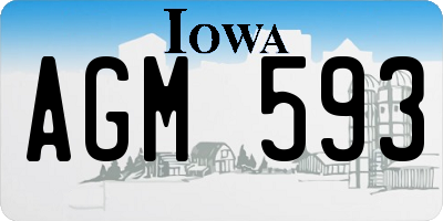 IA license plate AGM593