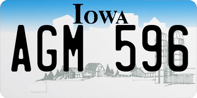 IA license plate AGM596