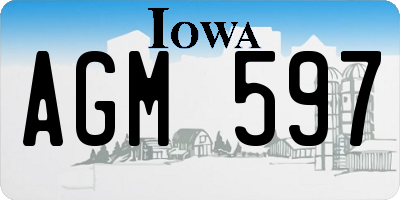 IA license plate AGM597