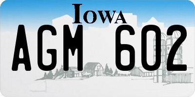 IA license plate AGM602