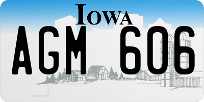 IA license plate AGM606