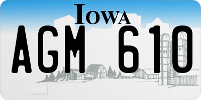 IA license plate AGM610