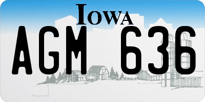 IA license plate AGM636