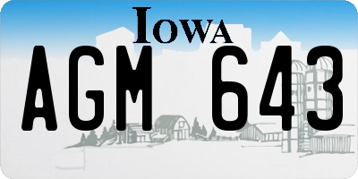IA license plate AGM643