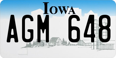 IA license plate AGM648