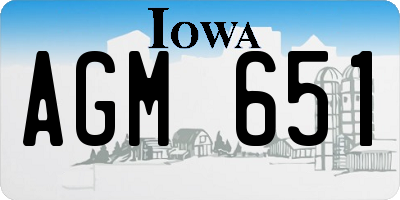 IA license plate AGM651
